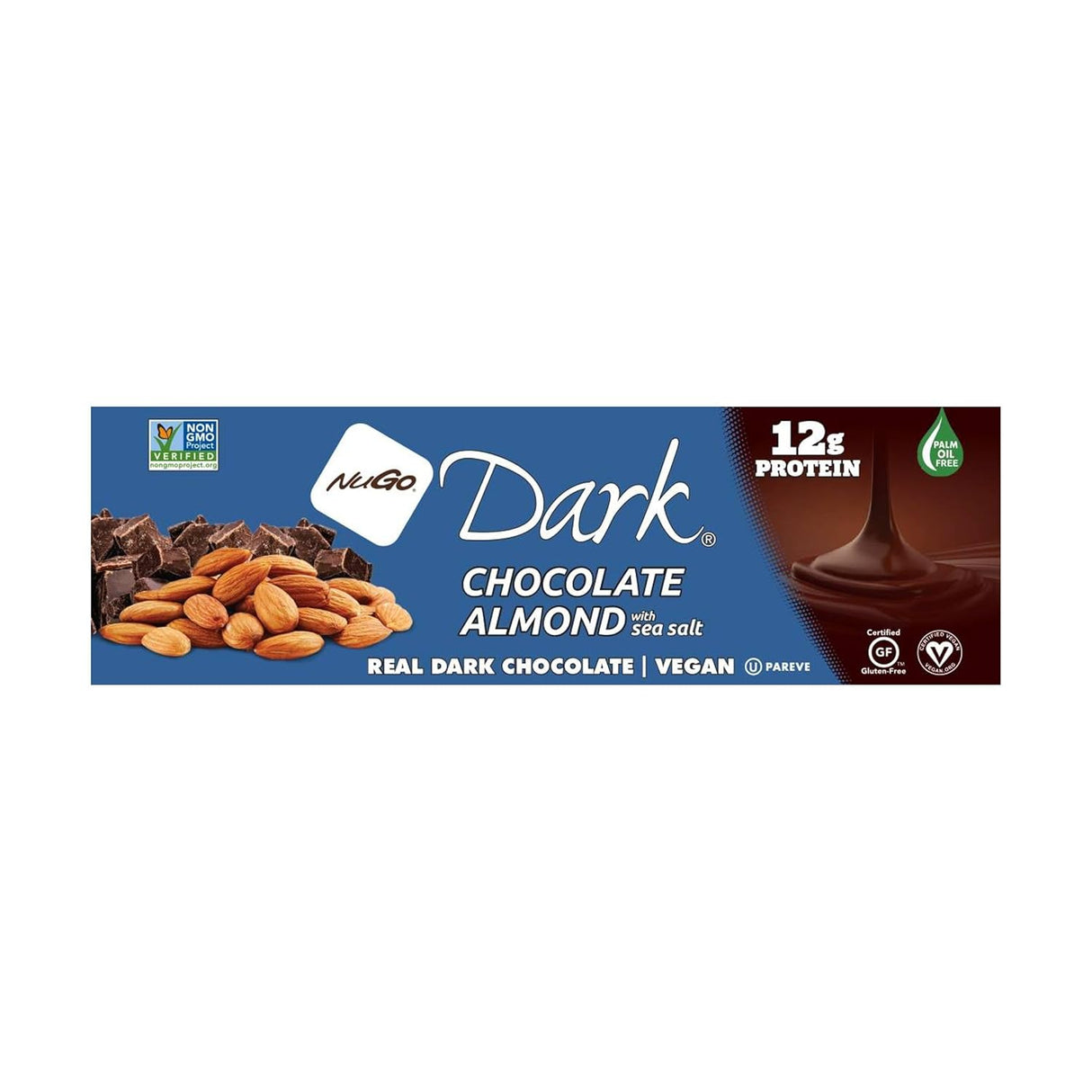 Nugo Bar de Chocolate Oscuro con Almendra y Sal 12u 1.76oz