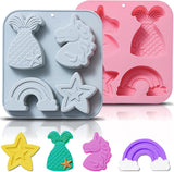 Molde de Silicona para Pasteles, 2Pack, 4 Cavidades, 3D