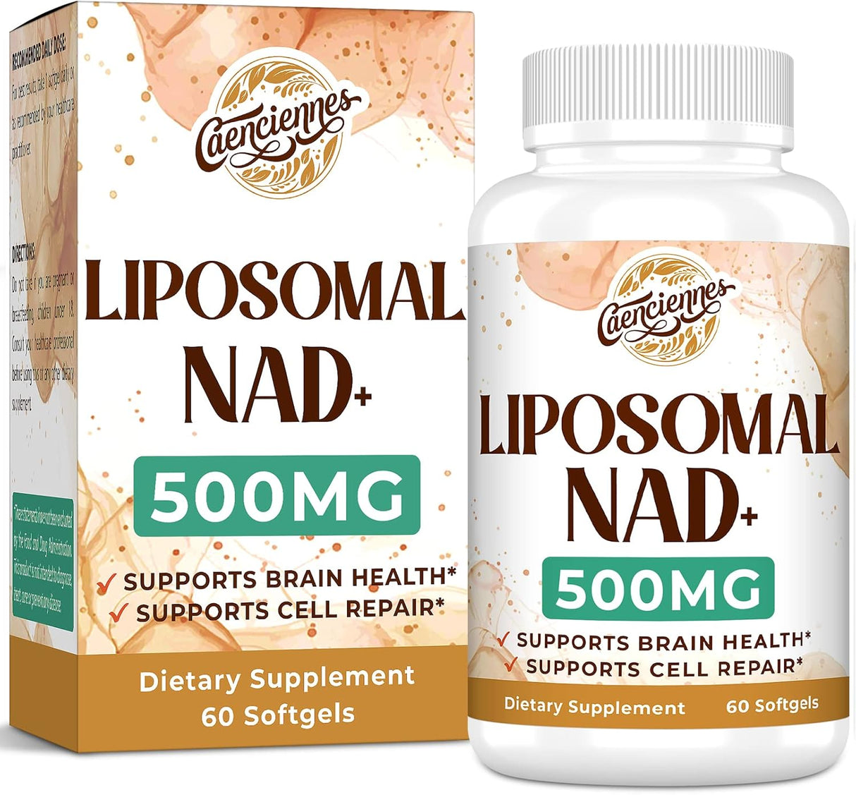 Suplemento liposomal NAD+ 500 mg envejecimiento saludable 60