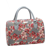 Bolsa con estampado floral y fondo gris Signare