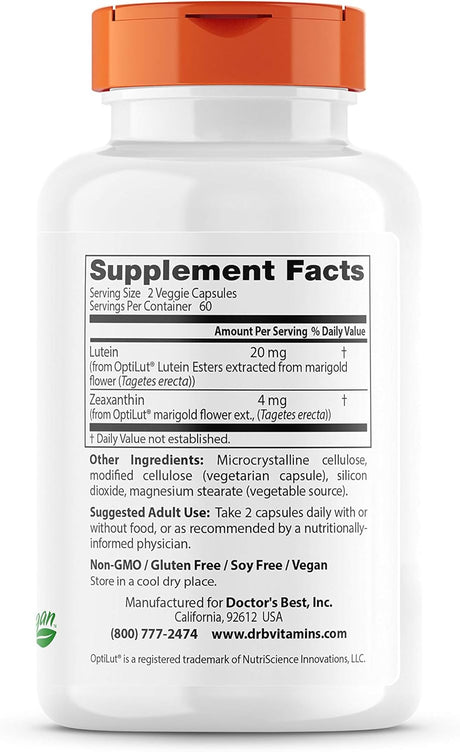 Suplemento Doctor Best 20 mg Lutein 120 und vegetarianas
