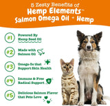 Zesty Paws Aceite de cáñamo omega de salmón para perros y gatos con aceite de salmón salvaje de Alaska Omega 3 y 6 ácidos grasos con EPA DHA para mascotas que apoya la humedad normal de la piel y la