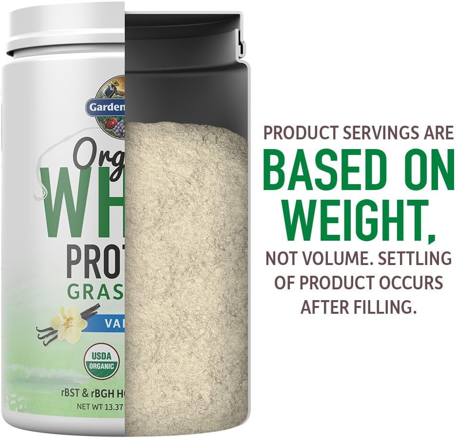 Proteína de suero de leche de vaca alimentada con pasto Garden of Life, 21g, probióticos