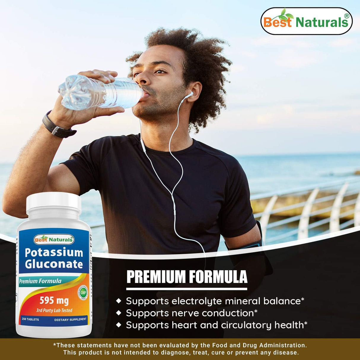 Suplemento de gluconato de potasio 595 mg  250 unidades