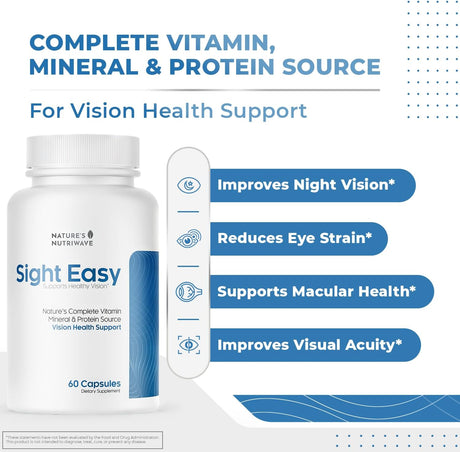 Sight Easy Suplemento de vitaminas y minerales para la vista - 60 cápsulas