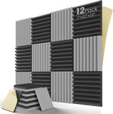 Paneles Acústicos de Espuma, 12 Piezas, 1 X 12 X 12