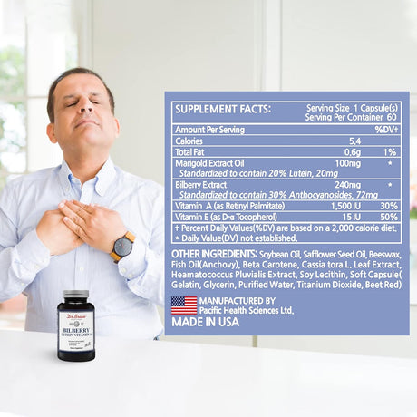 Suplemento Eye Vitaminas Luteína  240 mg Vitamina A 1500iu