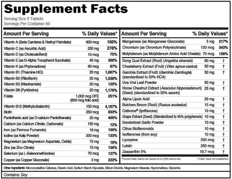 Suplemento Multivitamínico para mujer minerales de espectro