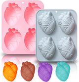 Moldes de Silicona para Chocolate, 2 Piezas, Corazón 3D