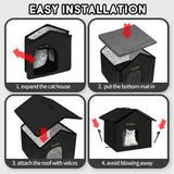 Casa para Gatos Exterior Rest-Eazzzy, Aislada y Resistente, 13x13x14