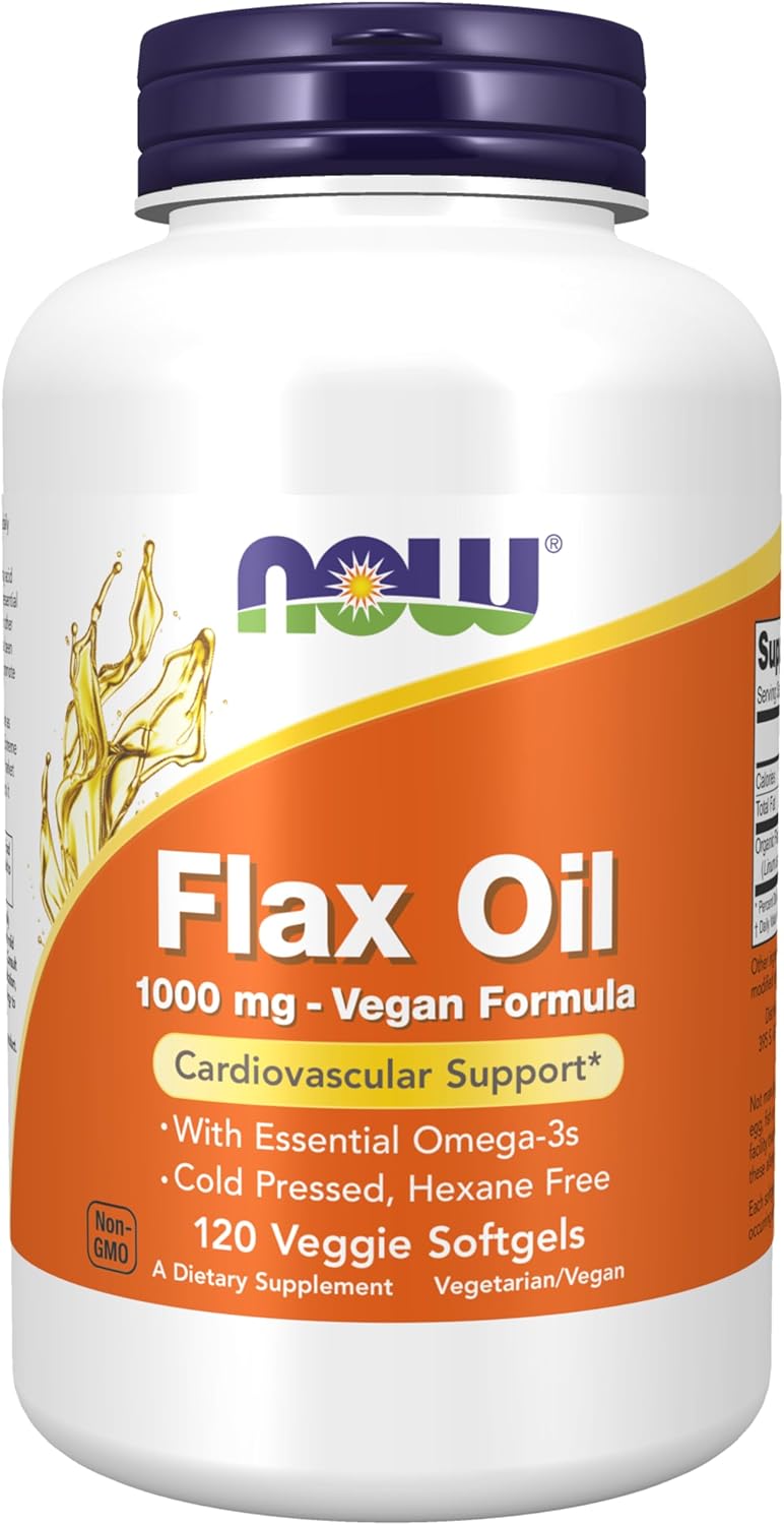 Aceite de Linaza 1000 mg, NOW Foods, Omega-3, 120 Veg Caps