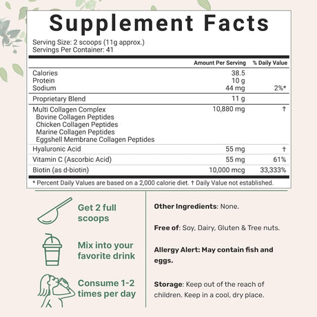 Suplemento Multi Collagen Peptides Powder 16 oz
