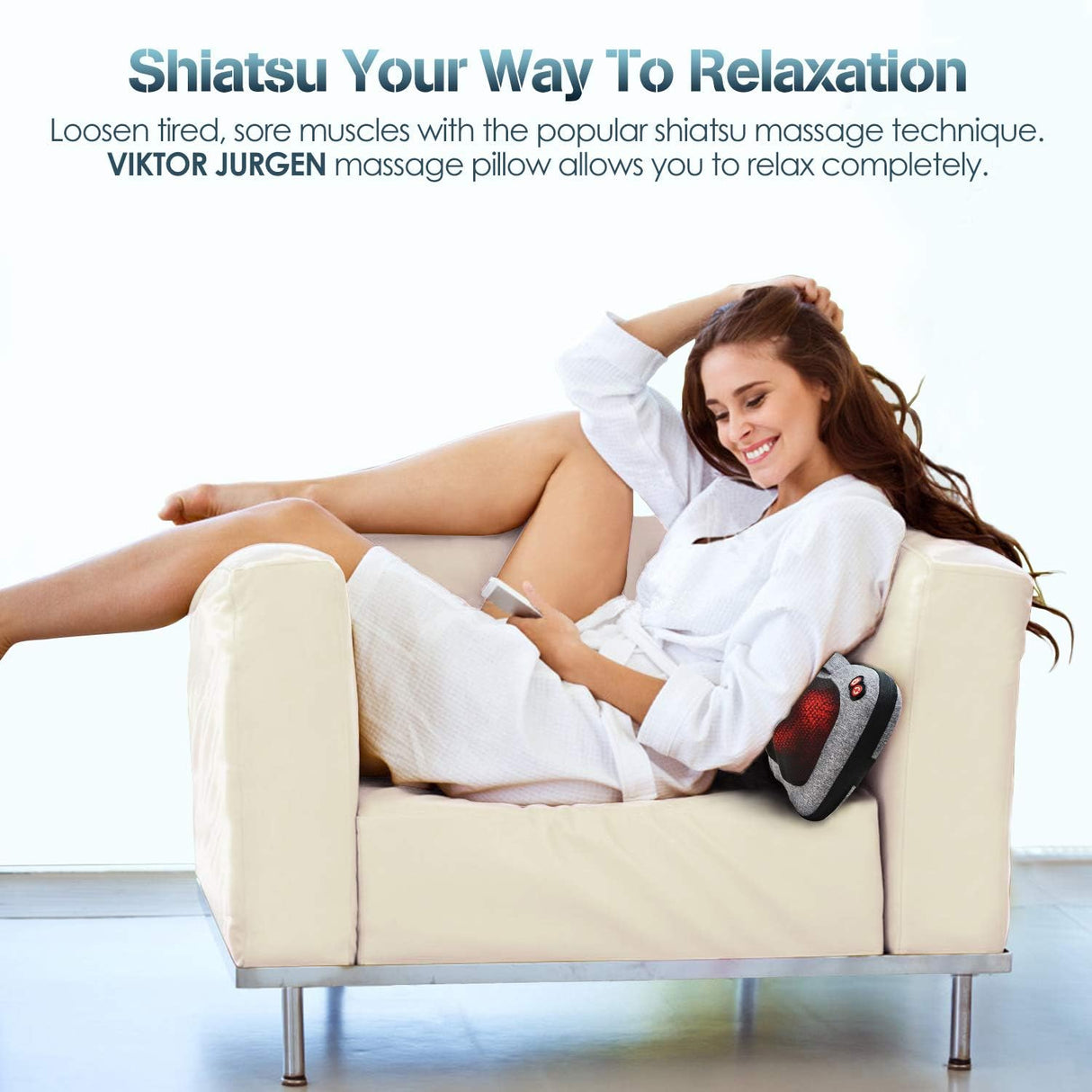Masajeador VIKTOR JURGEN con Calor, Shiatsu, Modelo Universal