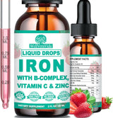 Suplemento de Hierro Líquido con Vitamina C, B-Complejo, Vegano