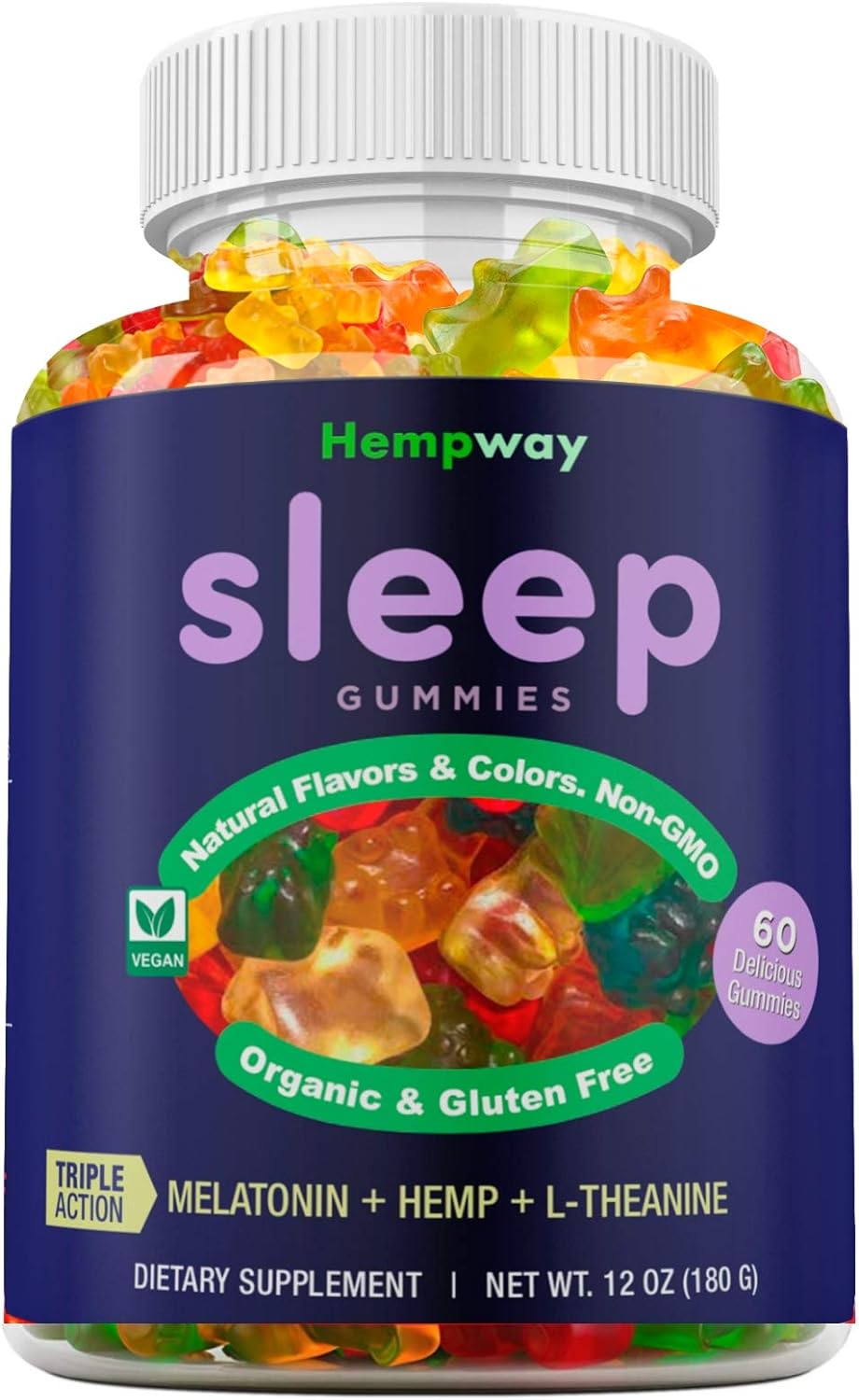 Suplemento Gomitas de cáñamo para dormir de triple acción