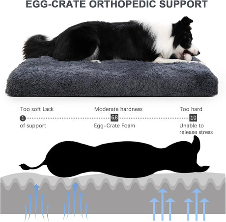 Cama ortopédica para perros grandes, lavable, 35x23 pulgadas
