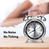 Reloj despertador analógico retro para adultos, 4 pulgadas, silencioso