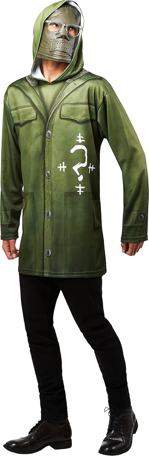 Disfraz Adulto Acertijo de Batman, Top y Máscara, Talla Grande