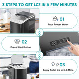 Máquina de Hielo Portátil, 9 Cubos en 6 Min, 26.5lbs/24Hrs