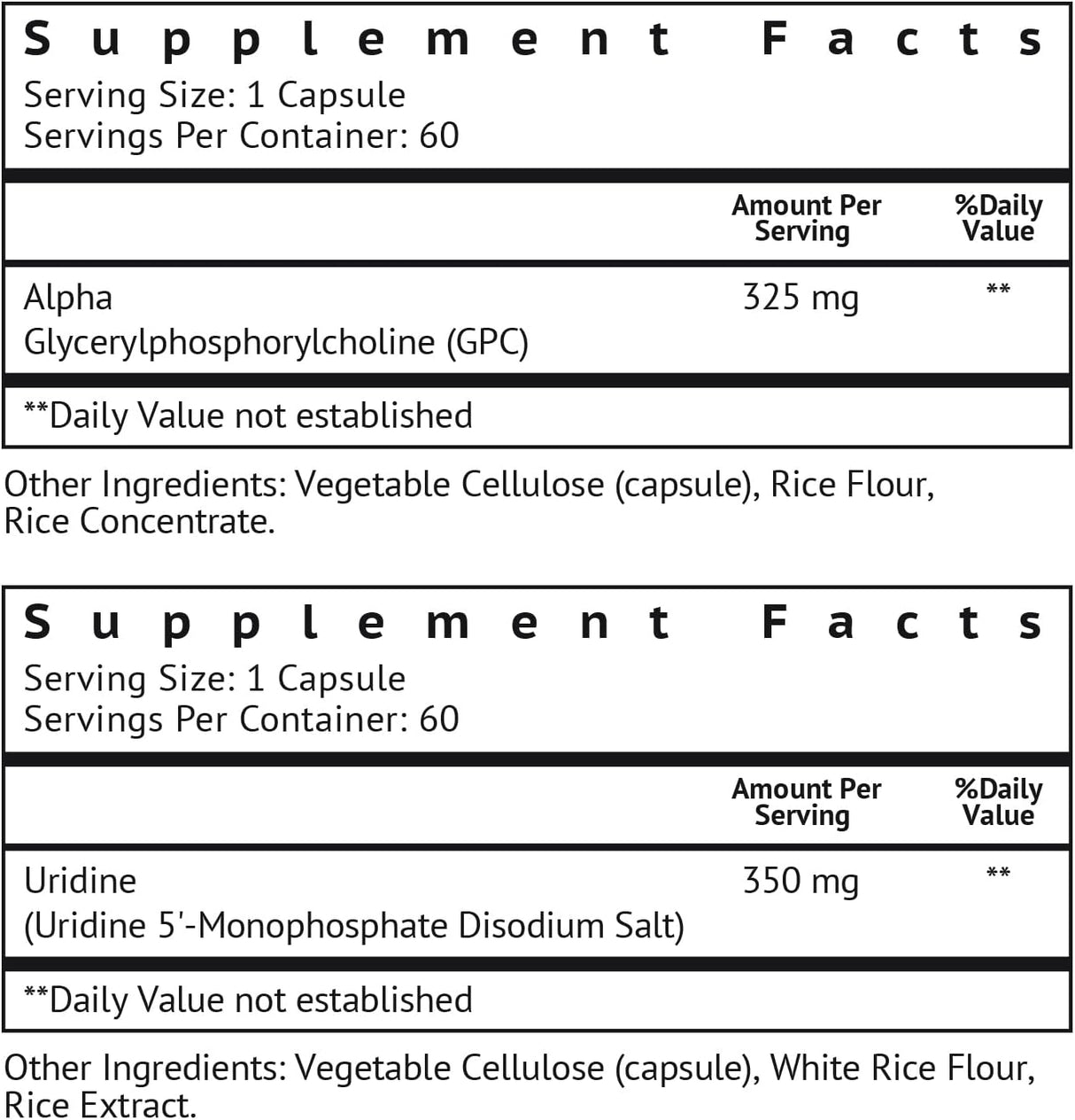 Suplemento Cognitivo Alpha GPC y Uridina - Mr Happy Stack