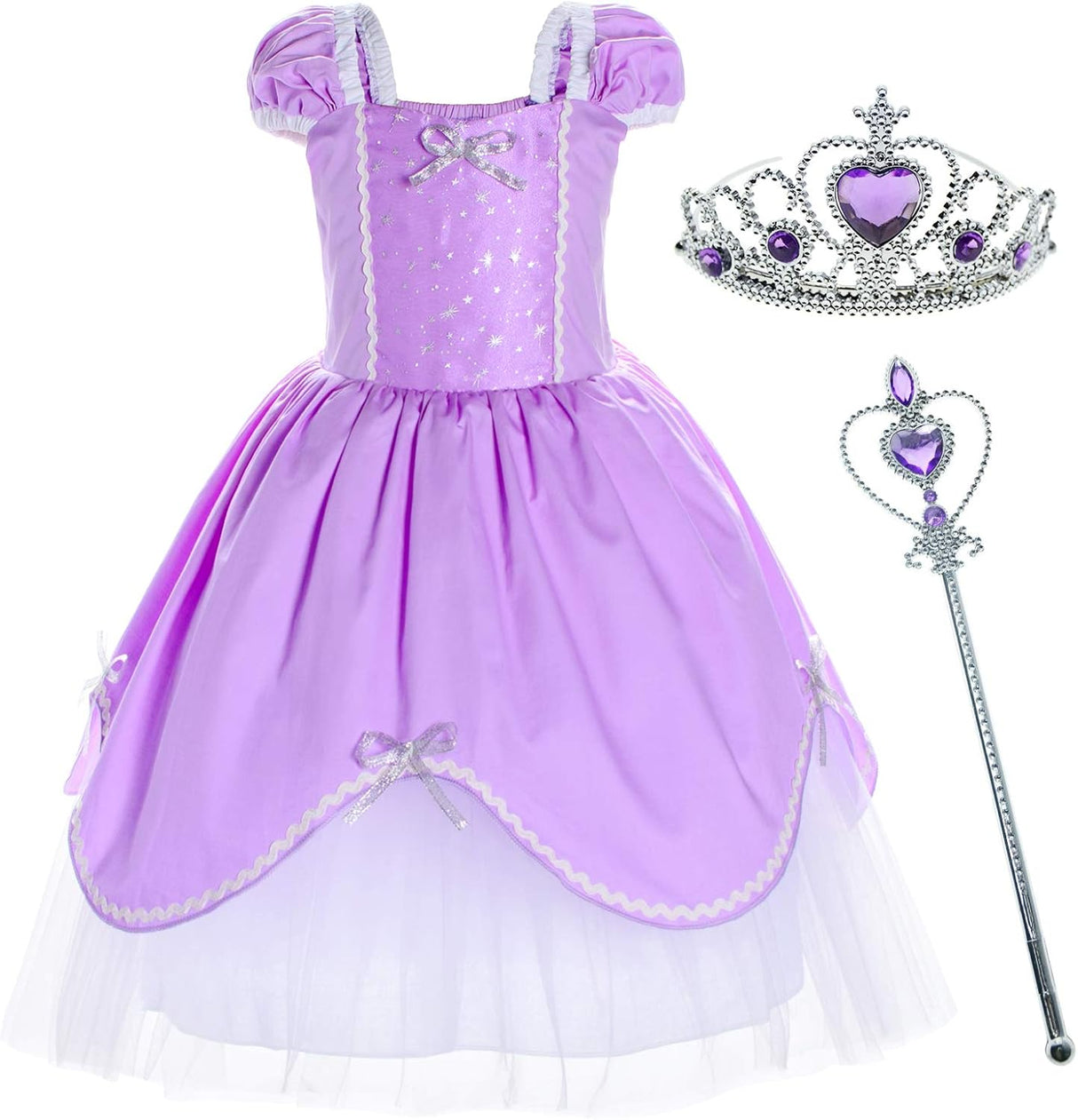 Disfraz de princesa para niña violeta de 3 a 4 años