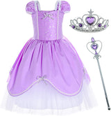 Disfraz de princesa para niña violeta de 3 a 4 años