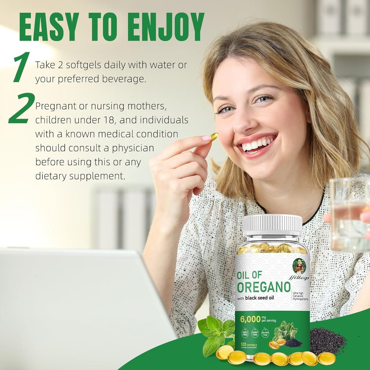 Aceite de Orégano en Softgels, Balance, 120 cápsulas