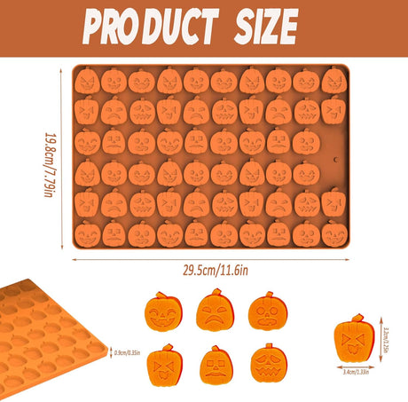 Molde de Silicona para Calabazas, 58 Cavidades, Halloween