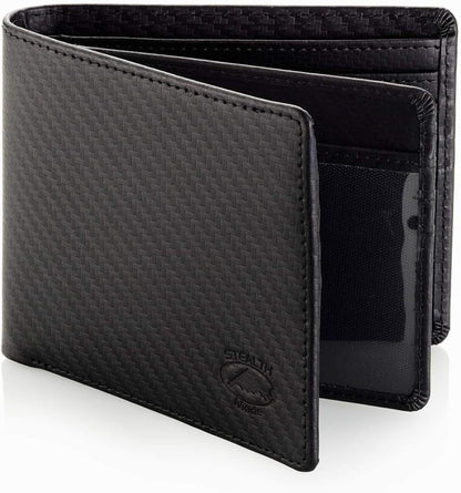 Billetera Bifold Cuero RFID con Ventana para ID Stealth Mode