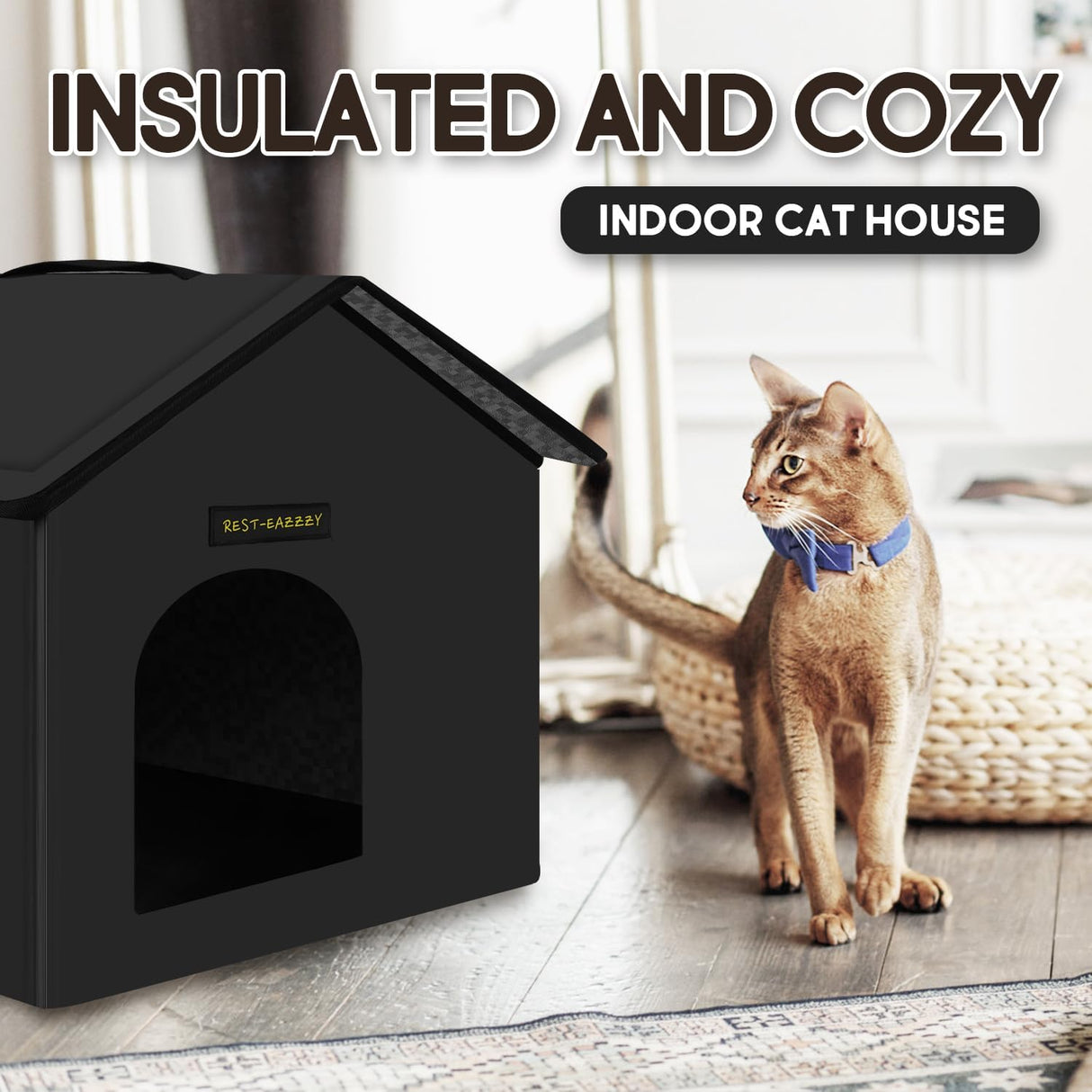 Casa para Gatos Exterior Rest-Eazzzy, Aislada y Resistente, 13x13x14