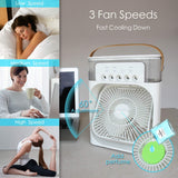 NTMY mini enfriador de aire evaporativo con luz LED.