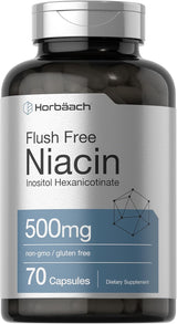 Niacina Horbaach 500 mg 70 Cápsulas Sin Flush Non-GMO