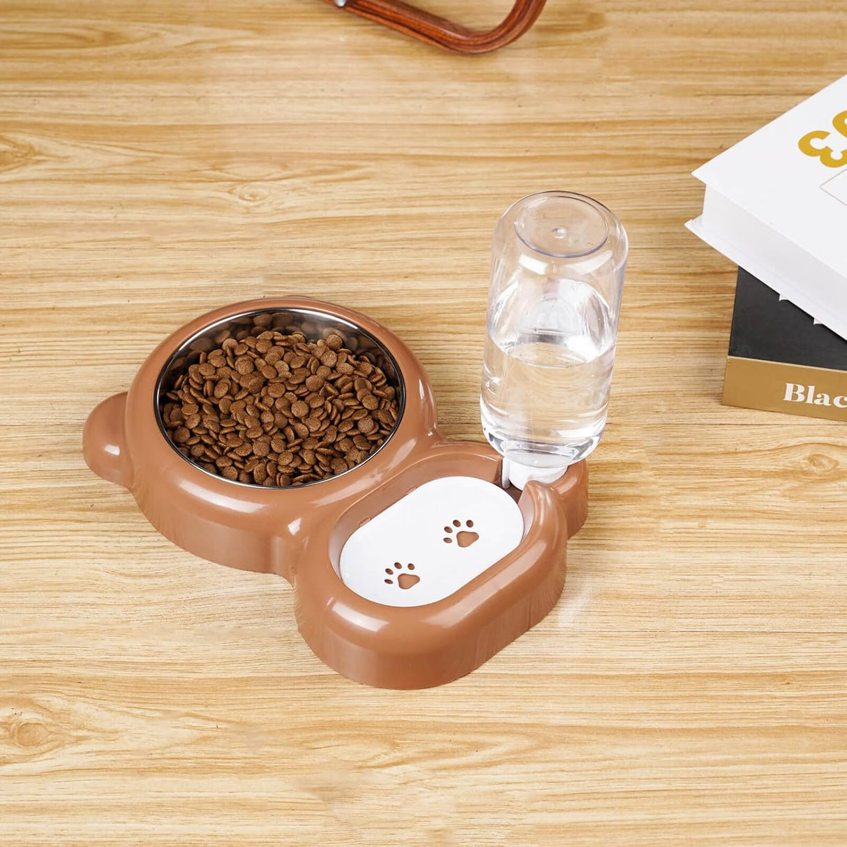 Juego de Comedero para Perros y Gatos - Con Dispensador y Acero