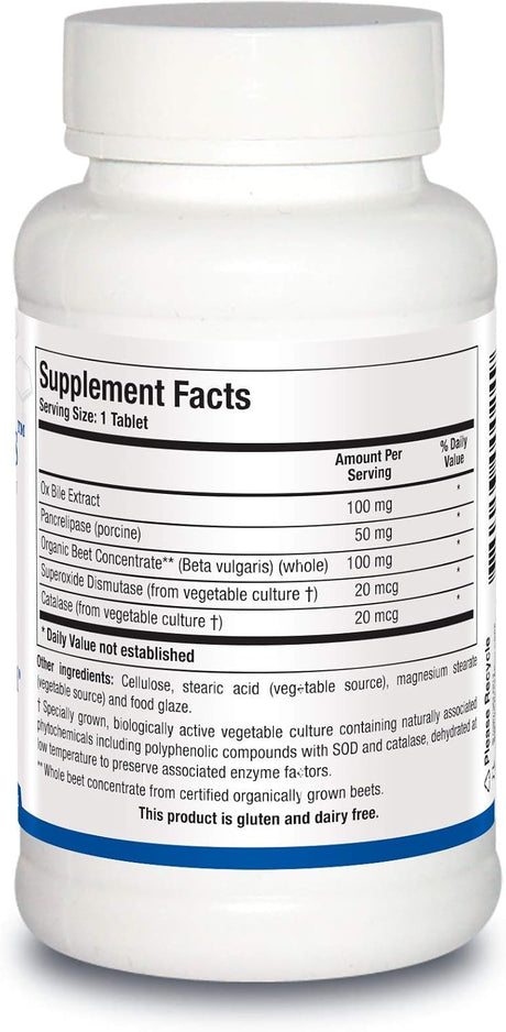 Beta-Plus™ Suplemento de sales biliares y enzimas digestivas, 90tabs