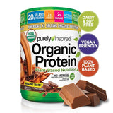 Polvo de batido de proteínas orgánicas.