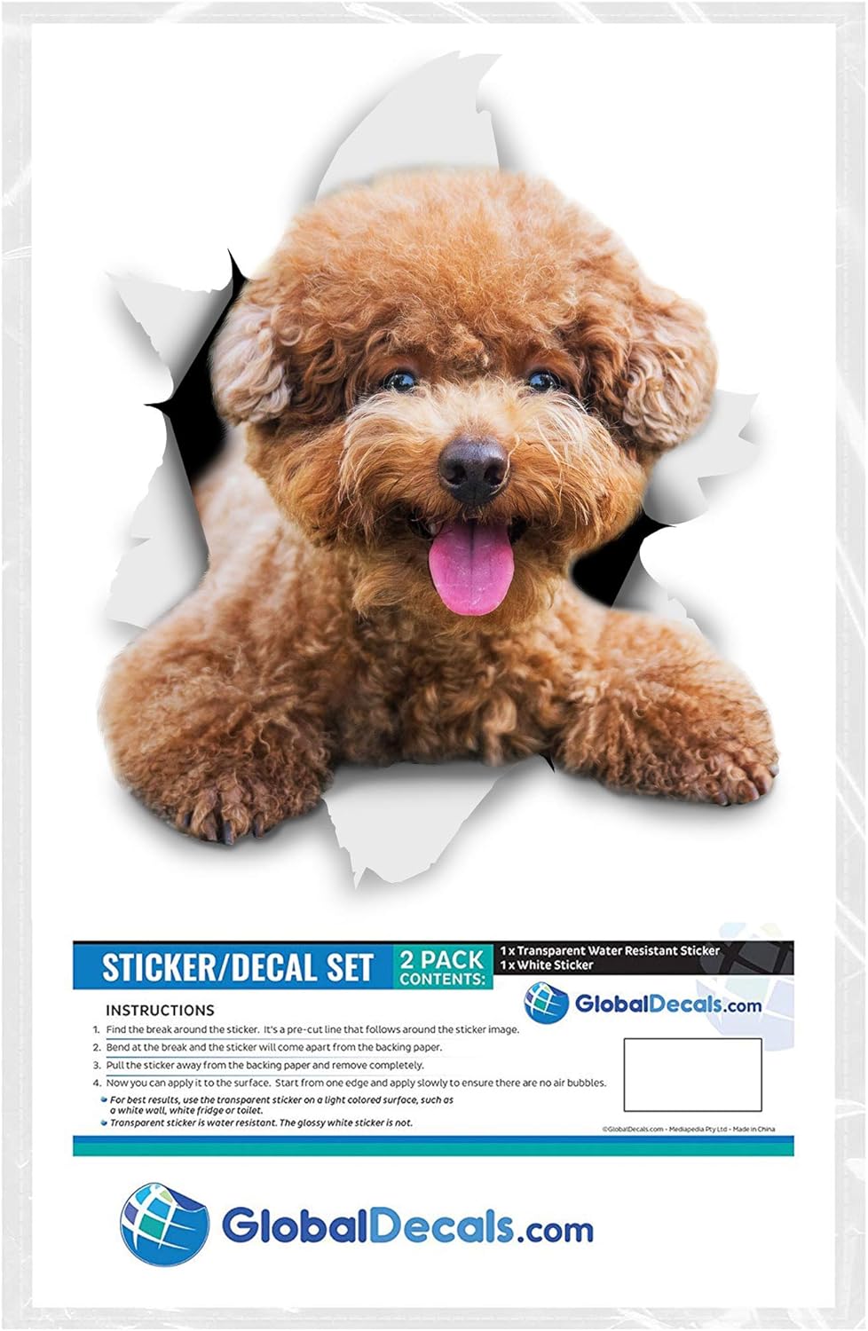 Stickers 3D para perro - Winston & Bear - Pack de 2 - Poodle