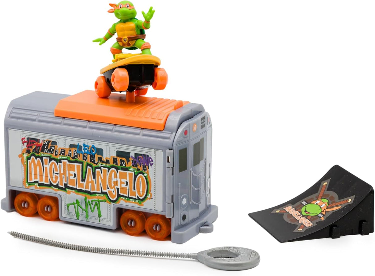 Figura de acción Michelangelo TMNT 5 con lanzador Subway
