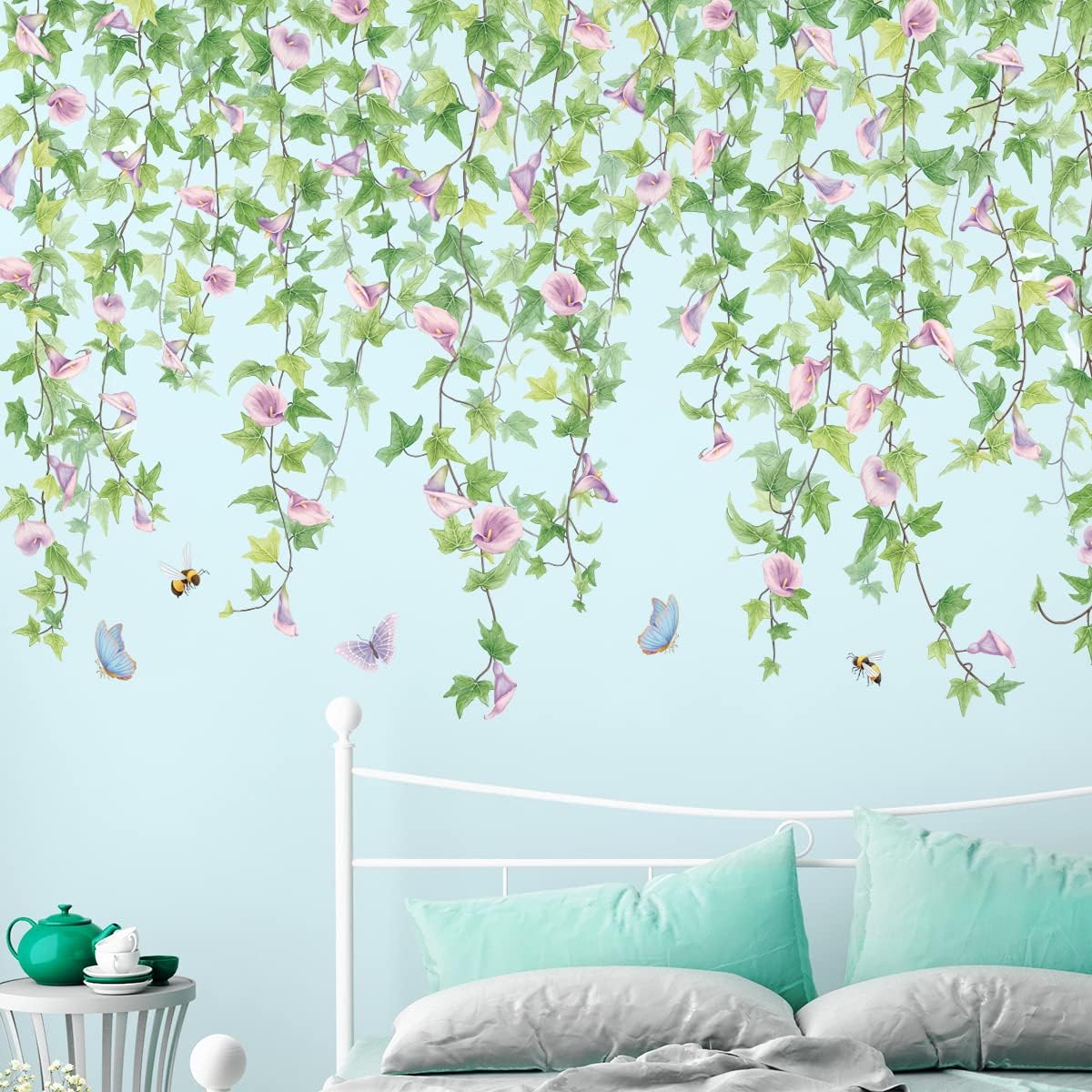 Vinilos Decorativos Flores y Mariposas - 2 PCS Murales DIY