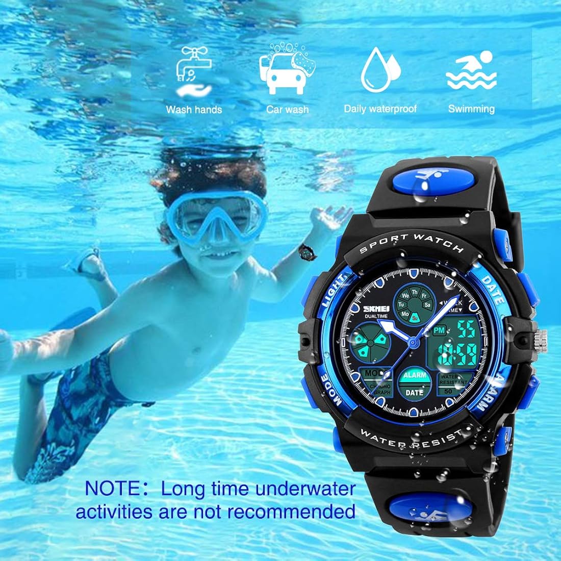 Reloj deportivo para niños impermeable para niños
