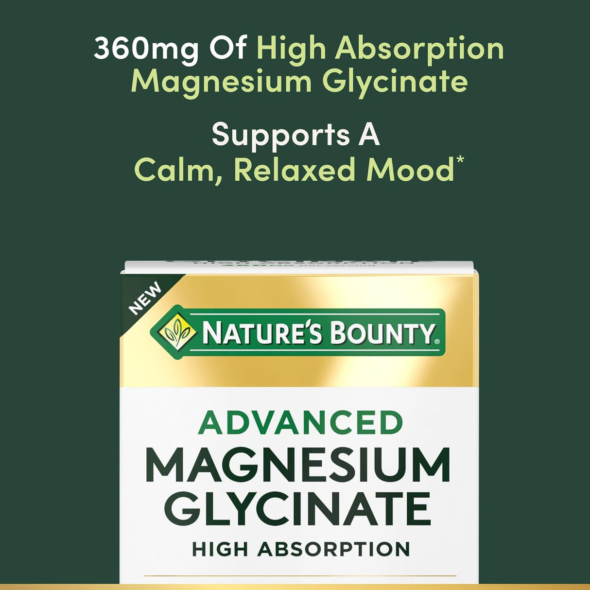 Suplemento Calm Magnesio Glicinato Nature's Bounty 90 cápsulas