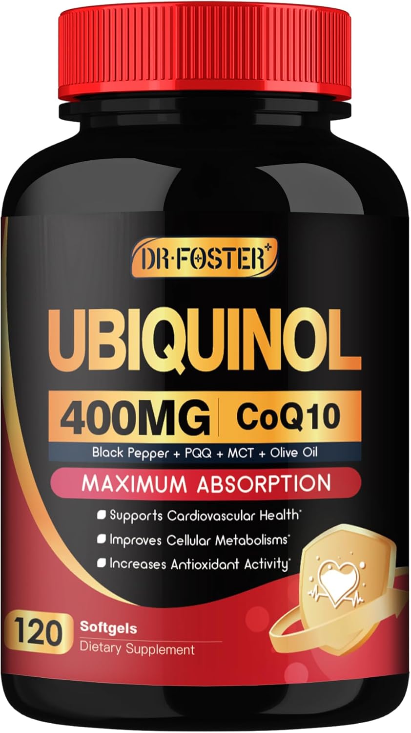 CoQ10 400mg Suplemento con Vitamina E, PQQ y Pimienta Negra