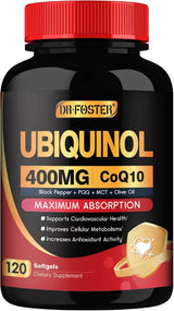 CoQ10 400mg Suplemento con Vitamina E, PQQ y Pimienta Negra