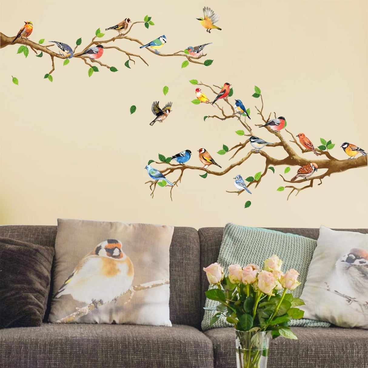 DILIBRA Sticker Pájaro en Rama, Vinilo Autoadhesivo, Decoración