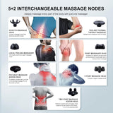 Masajeador Cordless MEGAWISE, 5 velocidades, 7 nodos, 3200mAh