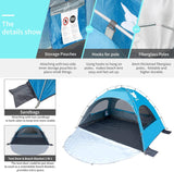 Tienda de Playa Night Cat, Carpa Portátil UV, 2-4 Personas