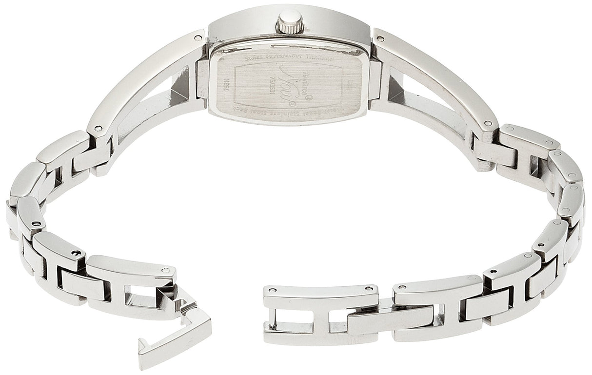 Reloj con brazalete en tono plateado con detalles de cristal