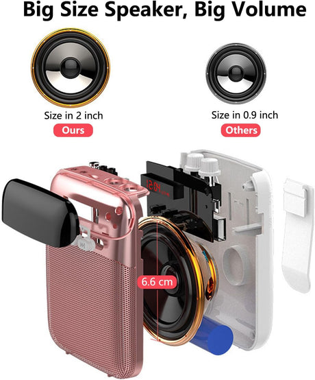 Amplificador de Voz Portátil para Profesores, 2400mAh, Recargable