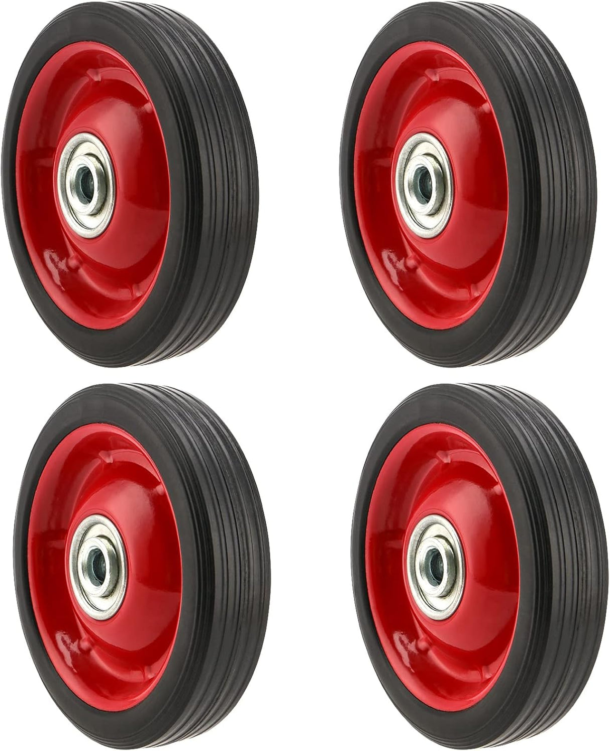 Ruedas de goma sólidas PINGEUI, 5 x 1.2, 110 lbs, 4 pcs