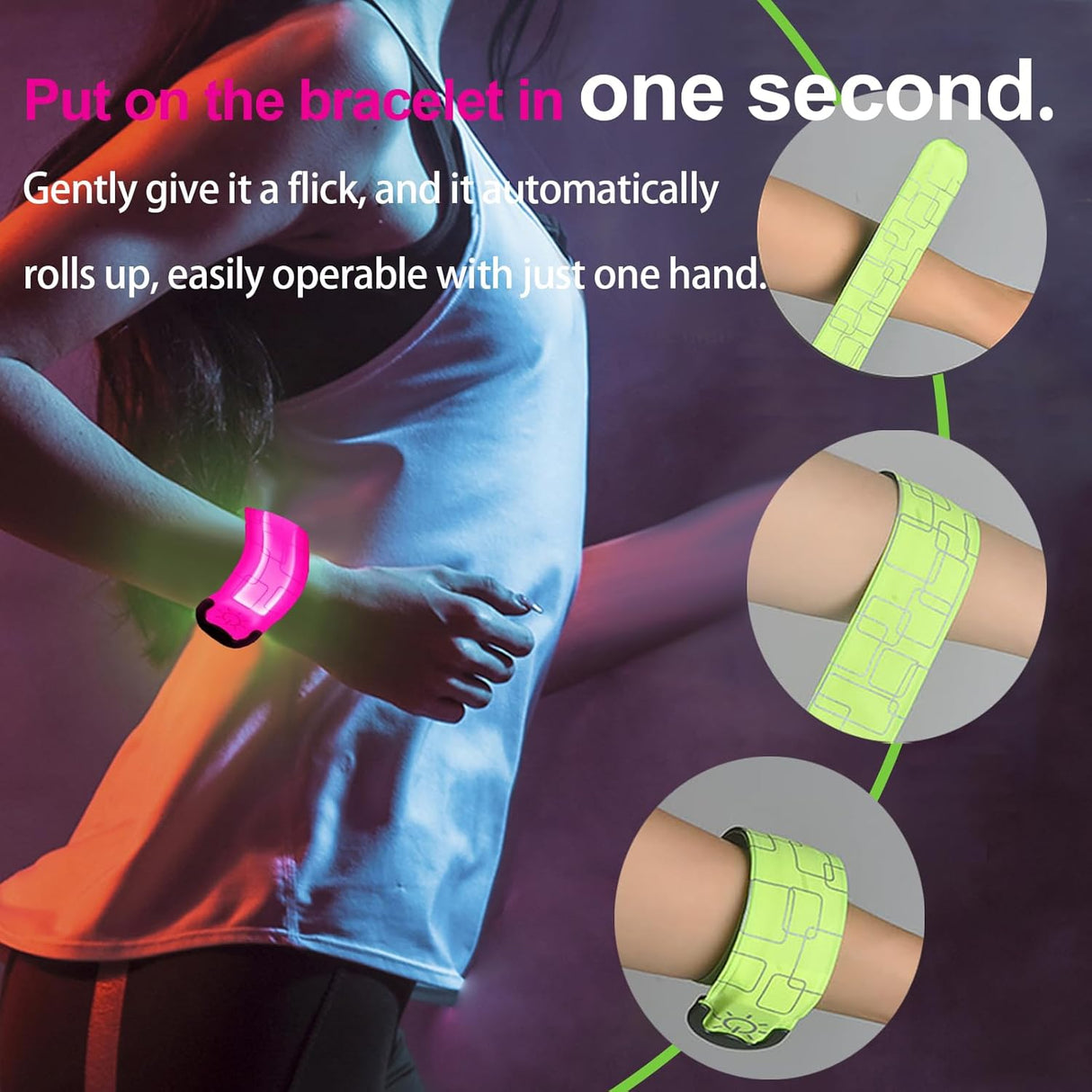 Brazalete LED Recargable USB para Correr y Ciclismo