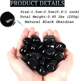 Juego de Piedras de Obsidiana Negra Pulidas y Tumbled 0.45 lbs